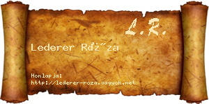 Lederer Róza névjegykártya